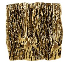 Square Bark Shape Antique Golden Aluminium Cabinet Knob